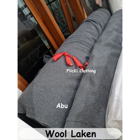 Bahan Kain Wool Laken Impor Semi Wool Polos Coat Mantel