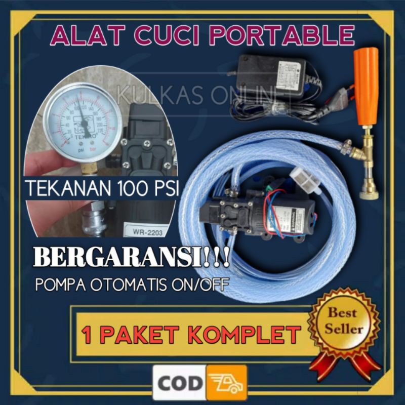 ALAT CUCI MOTOR MOBIL LISTRIK STEAM POWER SPRAYER PENCUCI MONTOR MINI PORTABLE SET LENGKAP GARANSI