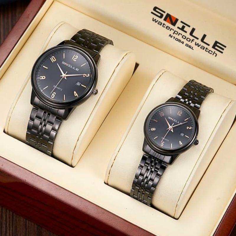 Jam Tangan Snille Coupel Set Pria dan Wanita Terlaris Kasual Bisa COD