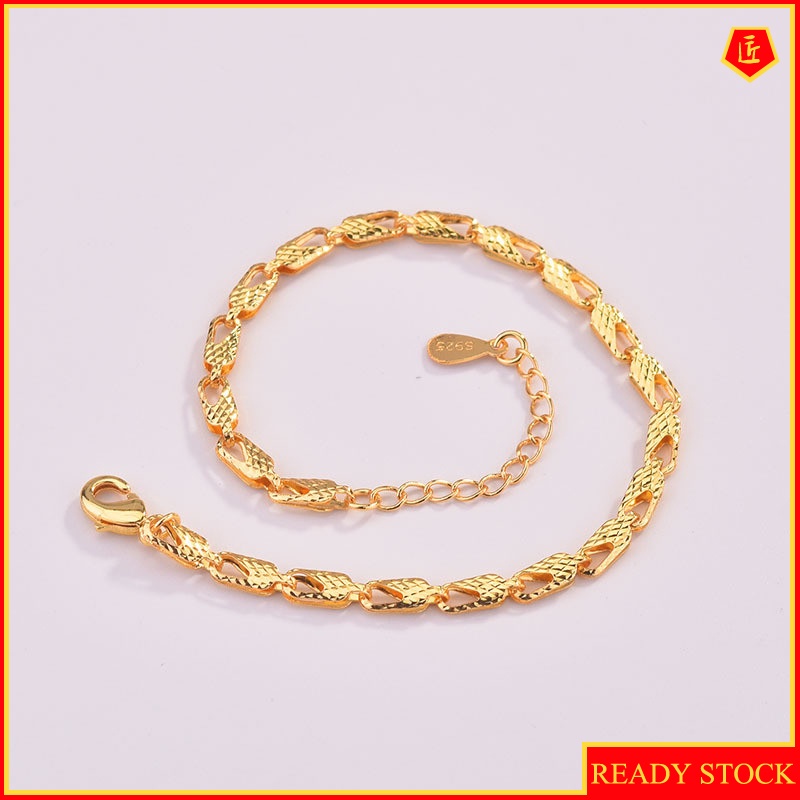 [Ready Stock]Geometric Carven Design Women's Gold Bracelet Temperament