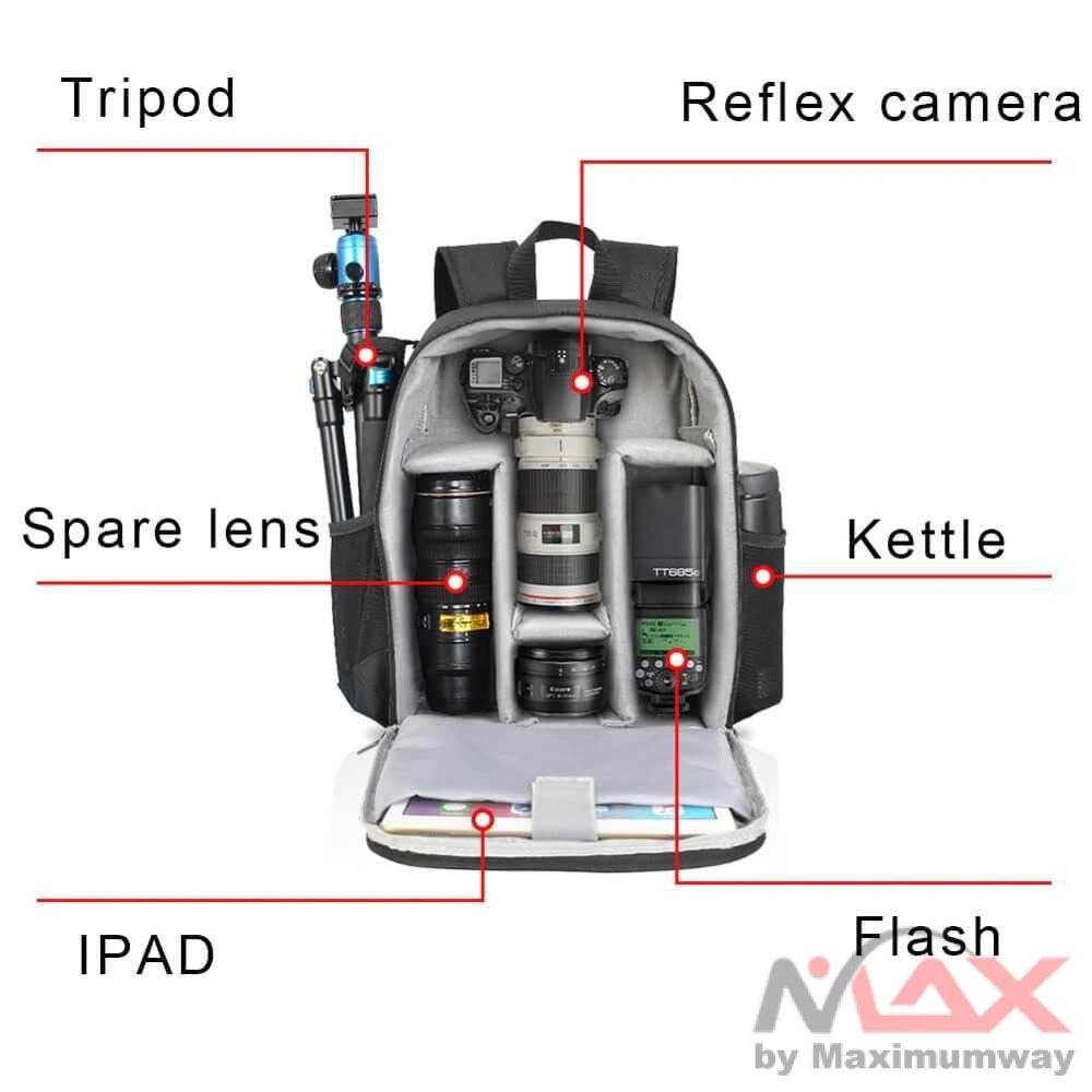 Tas Ransel camera DSLR Anti Air Anti benturan Shockproof Tas Organizer Kamera DLSR penyimpanan