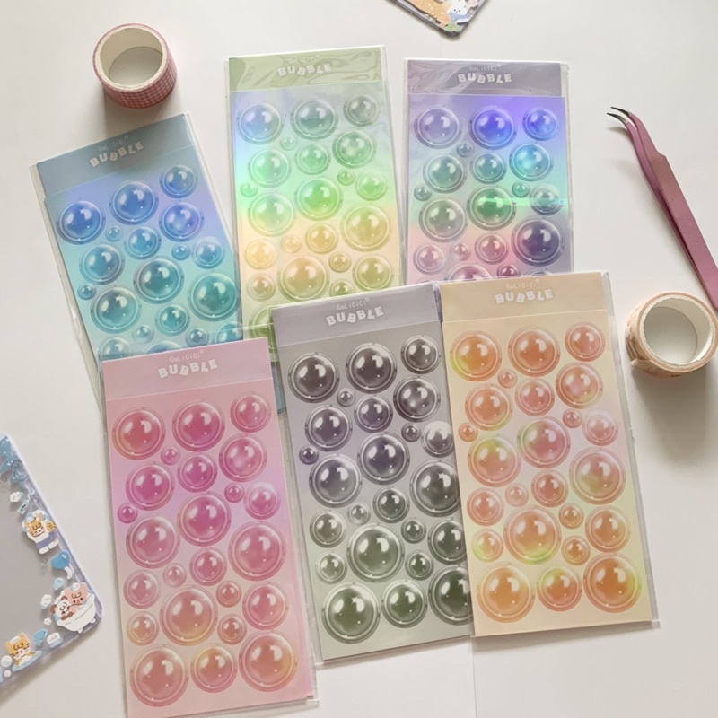 

sticker confetti hologram bubble korean deco photocard readystock B511