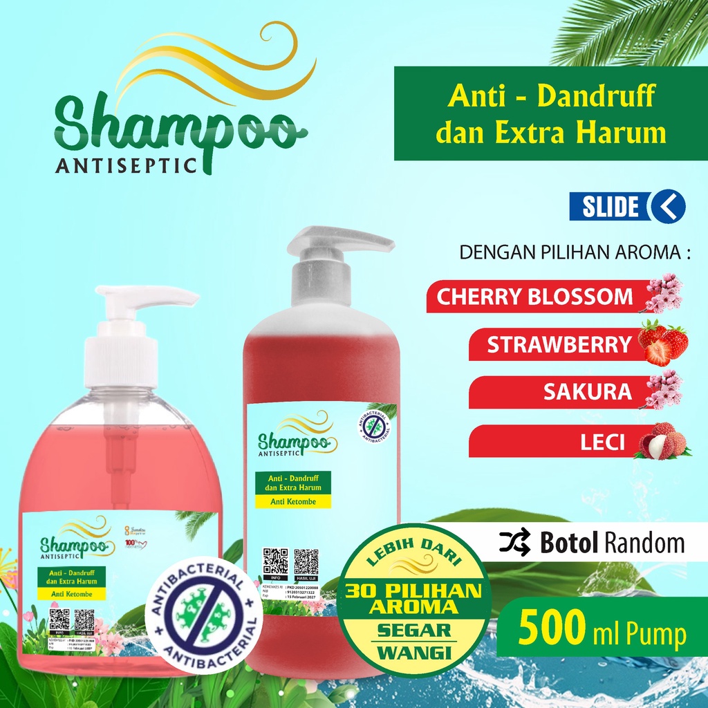 Shampoo Anti Dandruff Extra Harum Original Aroma Segar Kemasan 500ml Pump