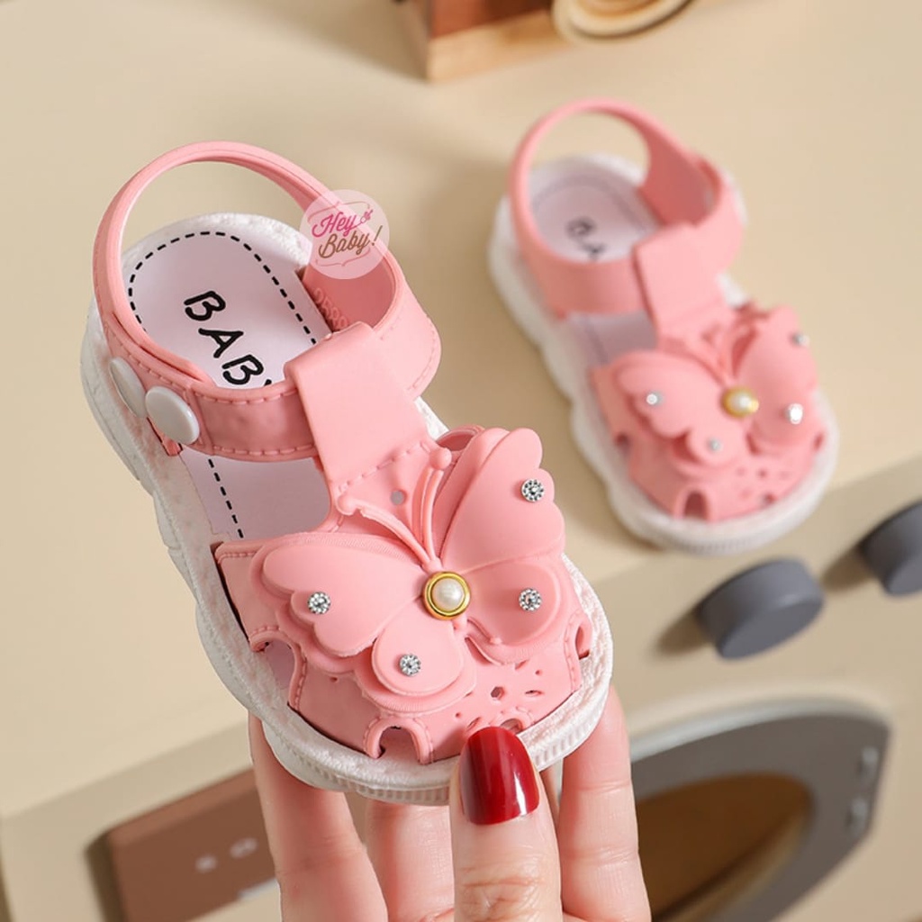 littleaaroon.store BUTIE ROSE 2588+5 Sandal Anak Perempuan Bahan Karet Model Lucu 1-4 Tahun Import