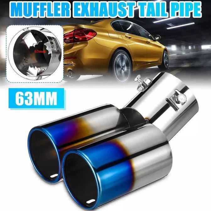 TERLARIS TIP MUFFLER VARIASI MUFLER UJUNG PIPA KNALPOT 2 CORONG SEMUA MOBIL PNP BERKUALITAS