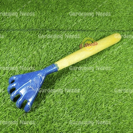 Garukan Tanah / Garpu tanah Mini Besi Biru Pengaduk Media