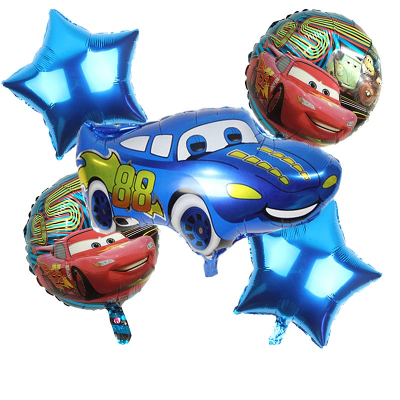 5pcs/lot Disney Pixar Cars Lightning McQueen Balon Dekorasi Balon Aluminium Foil Untuk Perlengkapan Pesta