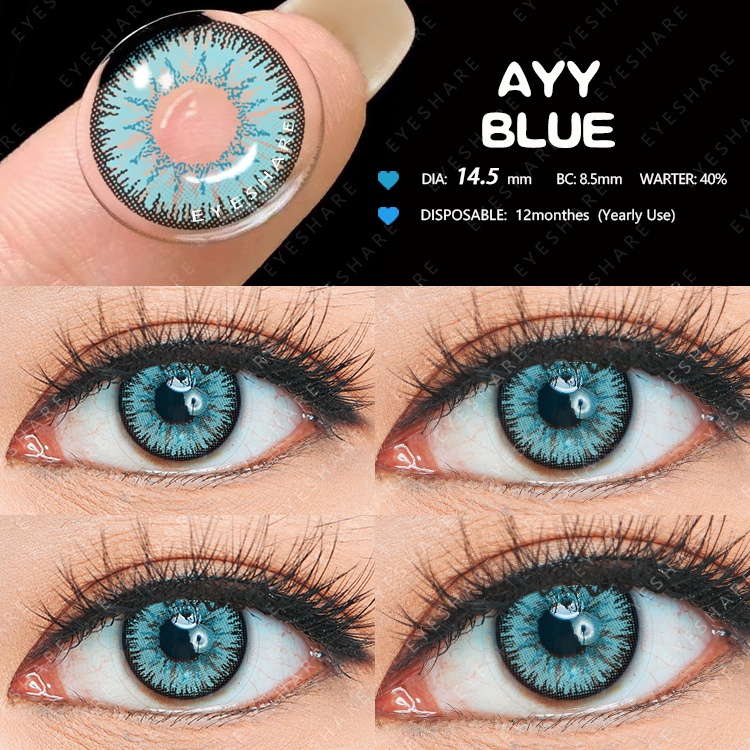 （COD）Softlens BLUE 1pasang Cosplay lensa kontak warna diameter 14.5MM gadis kartun halloween softlens kawaii mata yang besar mata lucu kartun softlens 2022 new matasoftlens mata