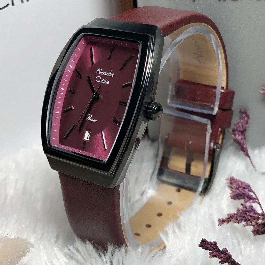 ORIGINAL Jam Tangan Wanita Alexandre Christie Leather AC 2909 / AC2909 / 2909 Garansi Resmi 1 Tahun.