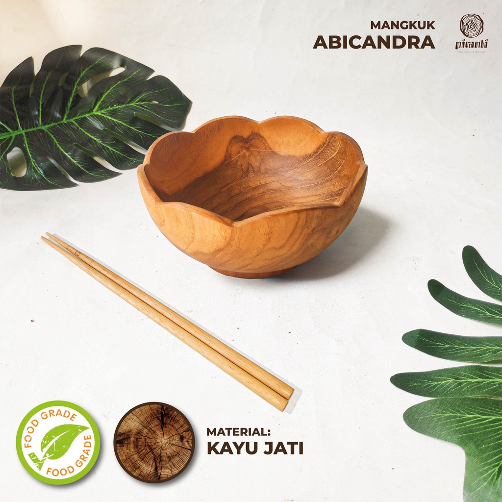 PIRANTI SOUVENIR MANGKOK MANGKUK KAYU MAKAN MIE RAMEN SUP LUCU MURAH BESAR KECIL SET