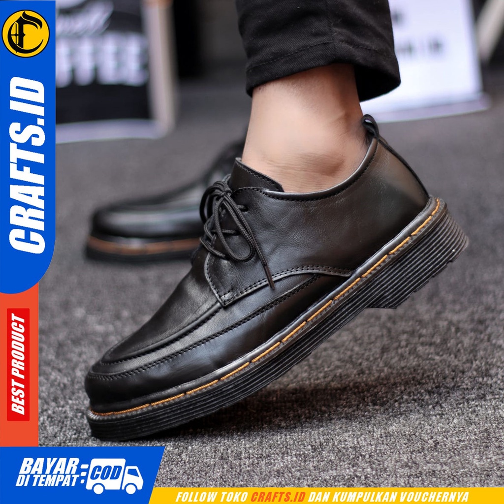 CRAFTS - Sepatu Formal Pria Pantofel Docmart Hitam