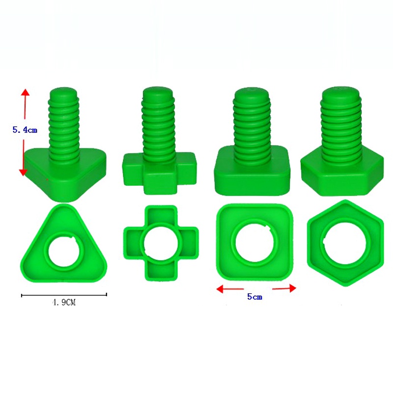 4 Set Mainan Edukasi Anak Model Balok Bangunan Sekrup Mur Plastik Montessori