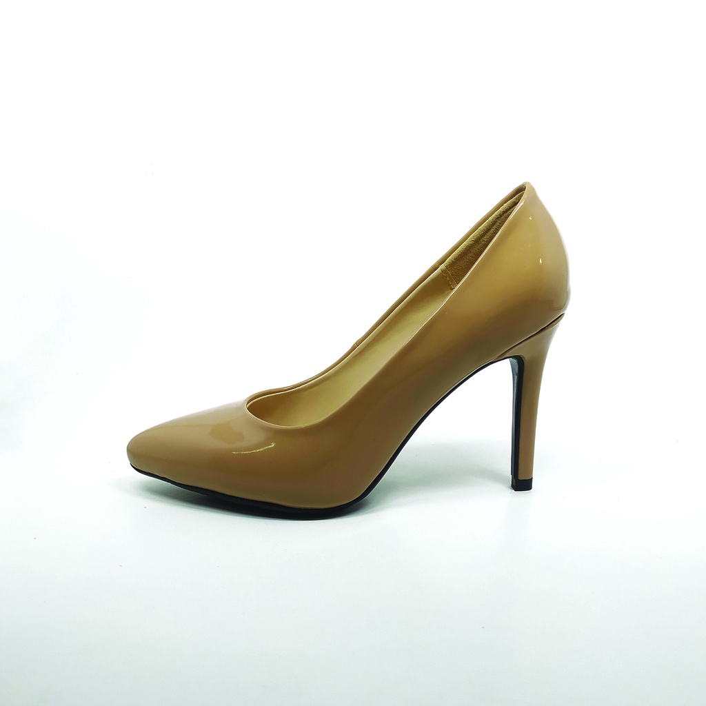 Workswell Sepatu Kerja Wanita High Heels 9cm Kode 648 Mocca Glossy