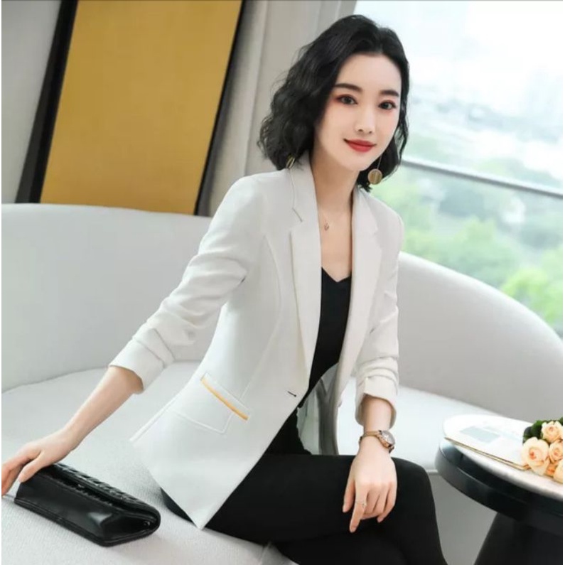 Jas Blazer wanita Semi Formal-Motif Saku Instinct Casual