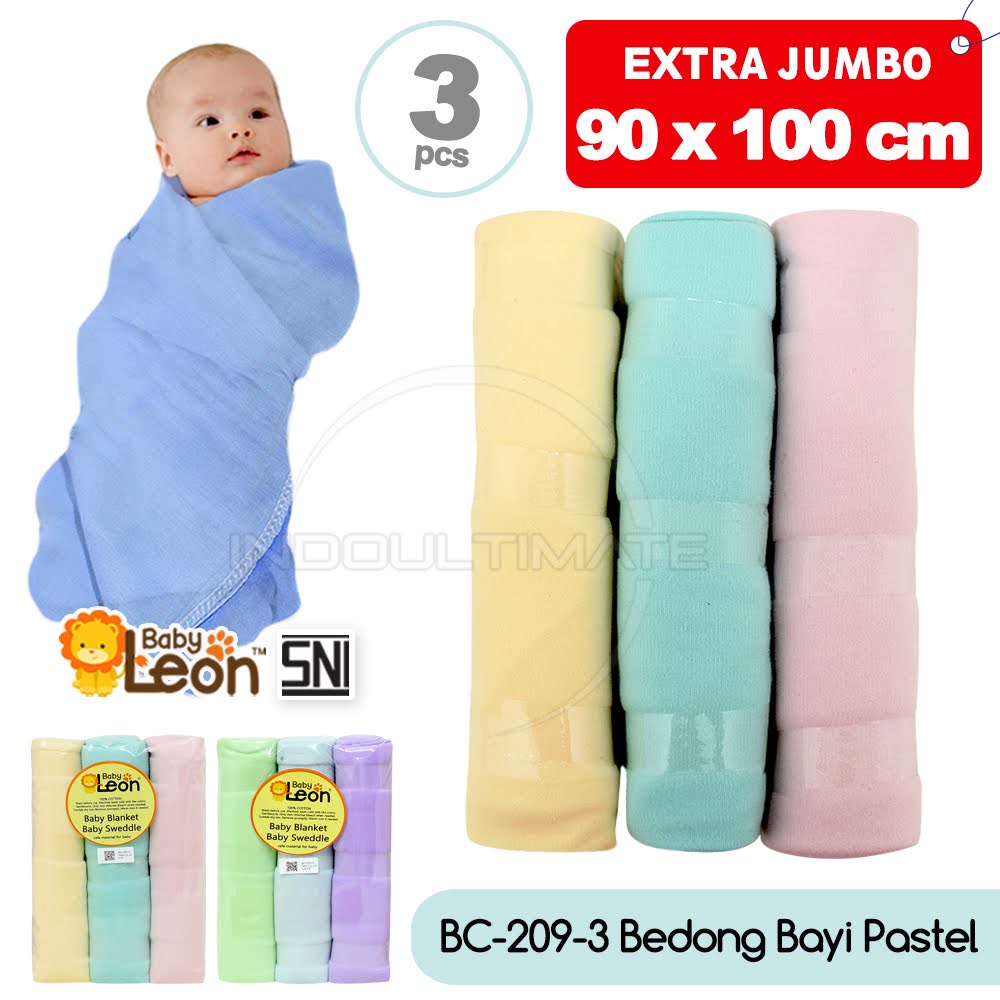 3Pcs BABY LEON (PREMIUM SNI) BABY STAR (STANDARD) Bedong Bayi Rainbow Pastel BC-209-3 (100x90 cm) Bedong Bayi Baru Lahir Model Terbaru Bedong Bayi Jumbo Pelangi Selimut Bayi Kain Pernel Bayi Warna Pelangi Alas Tidur Bayi Perlengkapan Bayi Baru Lahir