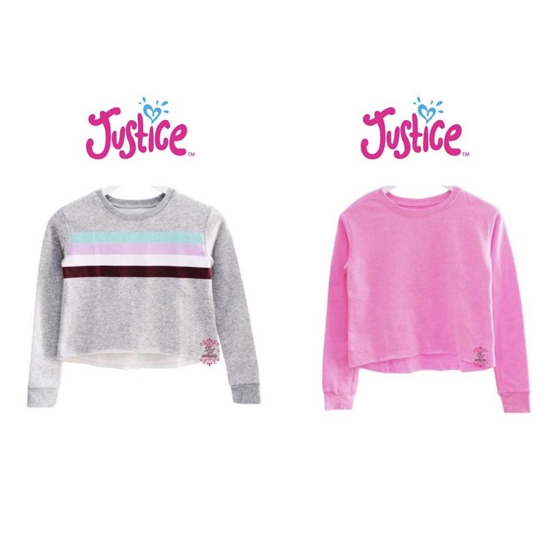 Justice Crop Top Sweater/ Crop Top Sweater anak cewe/ Crop Top Sweater anak perempuan