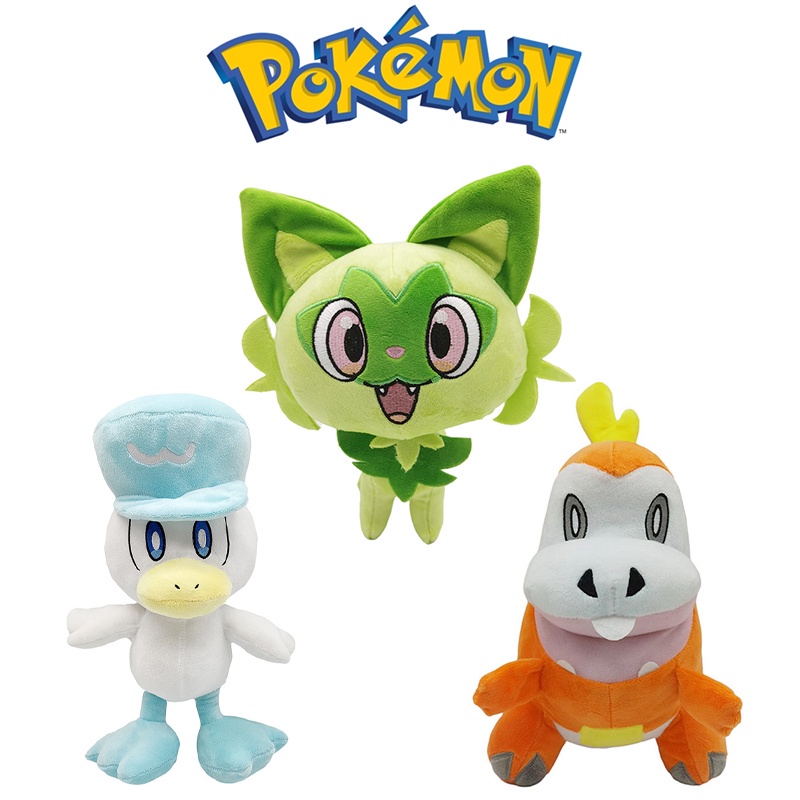 Ready stock Boneka Pokemon Sprigatito Plush Doll Japan Movie Anime Cat Sprigatito Green Fox Fuecoco Quaxly Stuffed Toy Birthday Gift For Kids