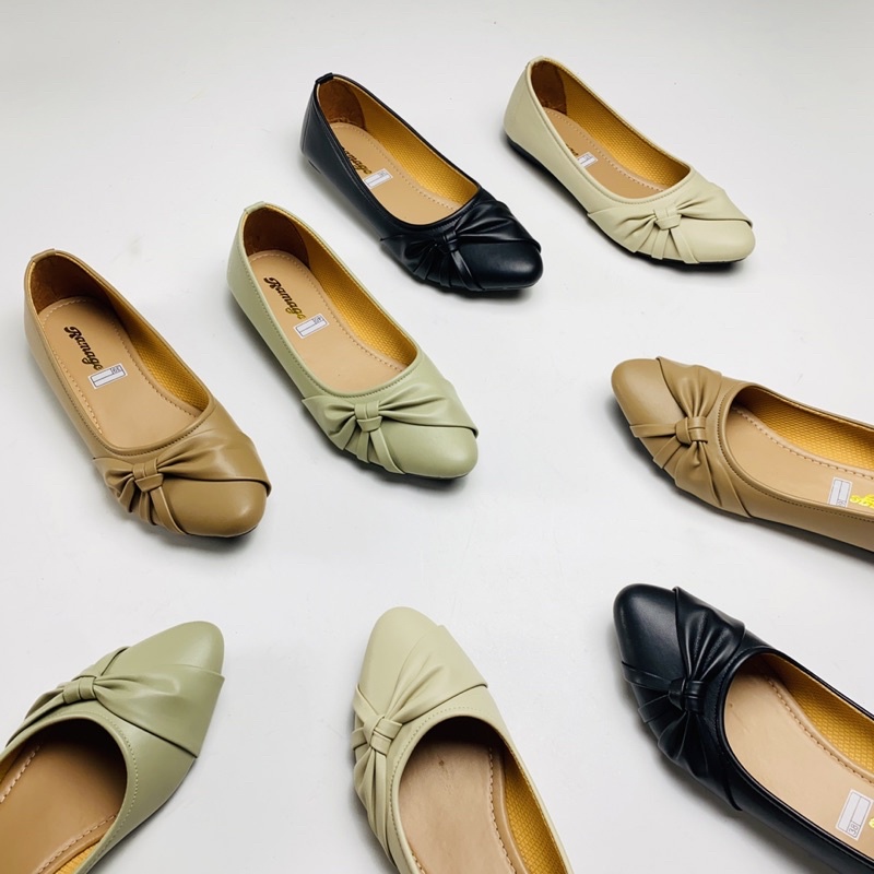 Sepatu Wanita Flat Shoes Ramage  Sol Karet Lentur tidak Licin