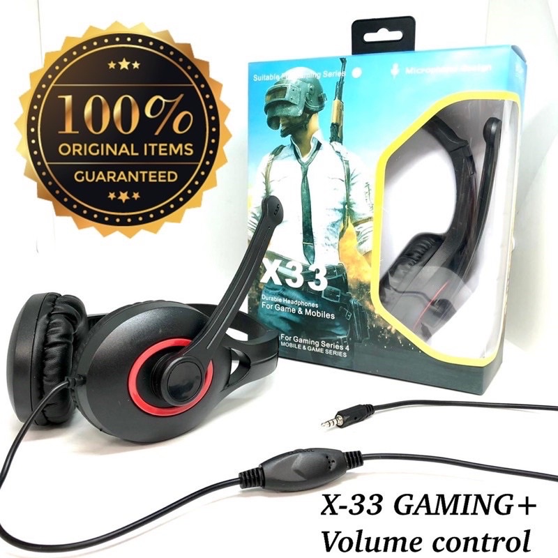 PROMO HEADPHONE BANDO SERI X-33 GAMING HEADSET VOLUME CONTROL