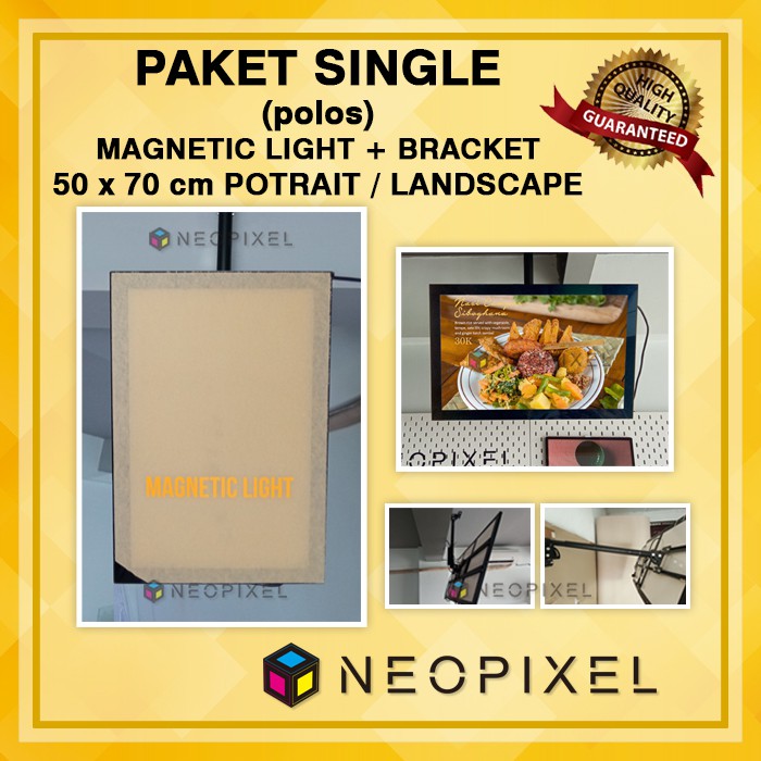 Neon box menu paket single uk 50x70 cm  Termasuk Bracket -  Light box LED menu cafe  TANPA Visual