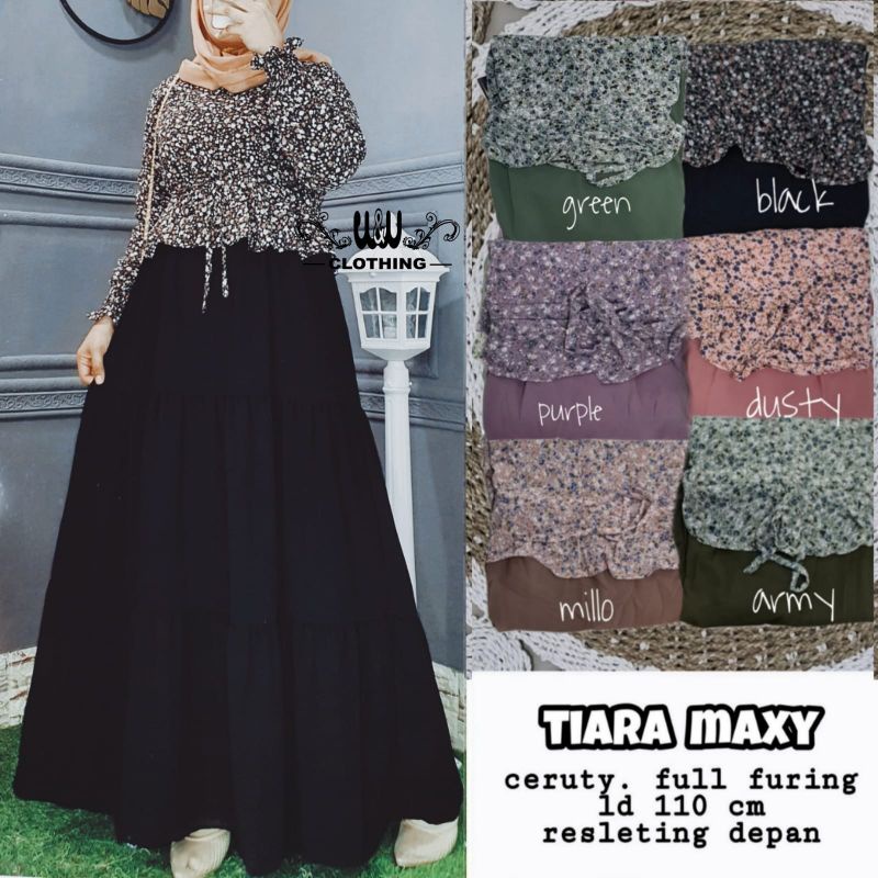 Tiara maxy busui friendly bahan ceruty by w&w