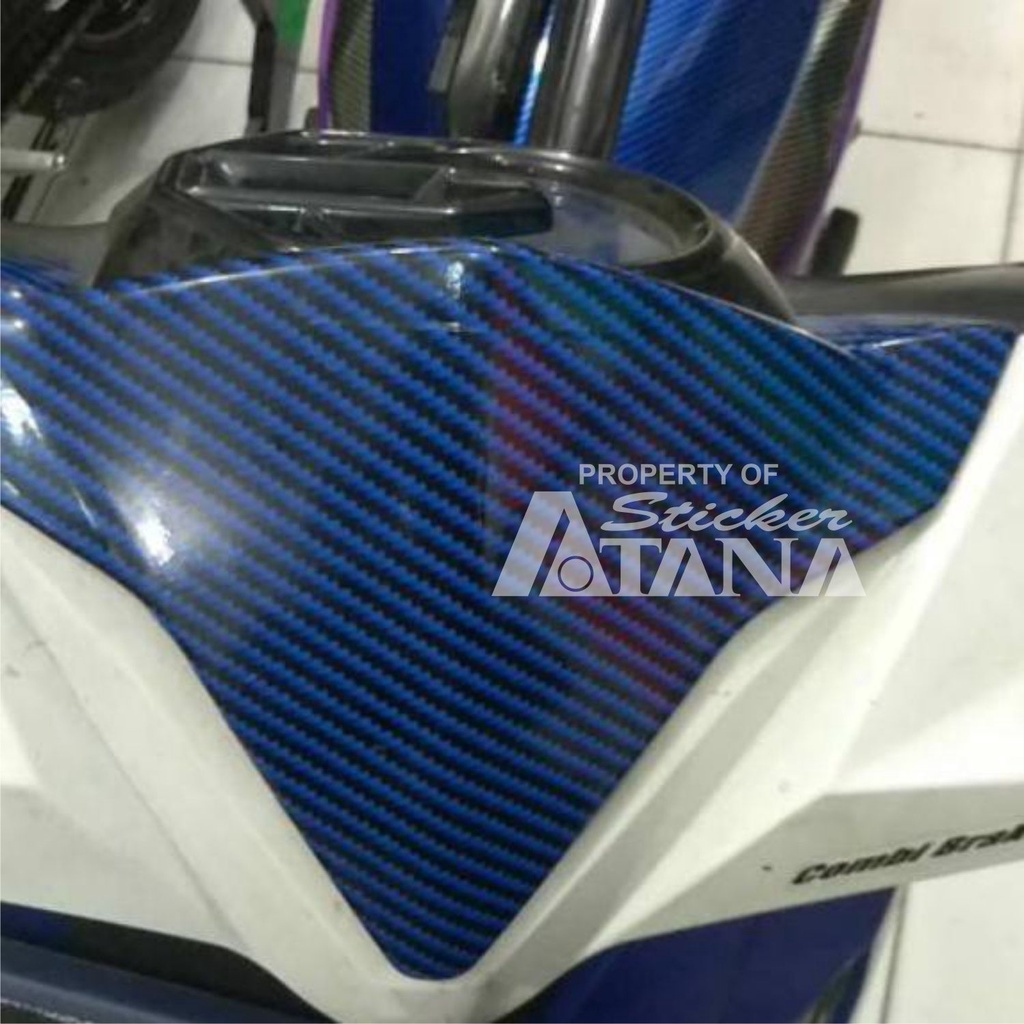 Skotlet Carbon Biru 5D Maxdecal Scotlet Karbon Fiber Stiker Kevlar Sticker Decal Sepeda Motor Mobil