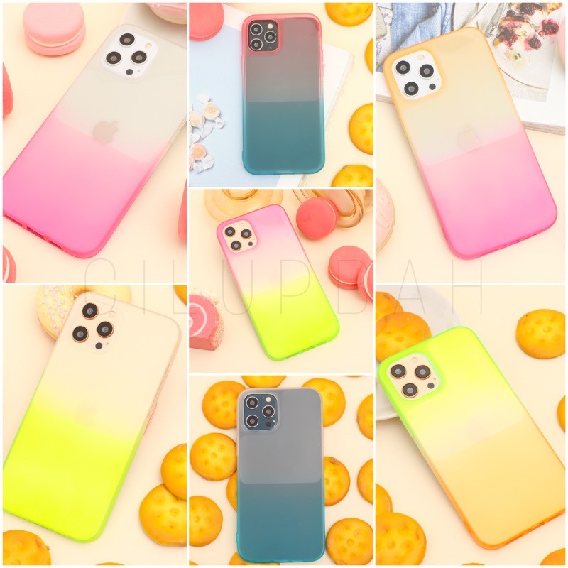 DOUBLE COLORS OMBRE SOFT CASE (2) FOR IPHONE 12 11 XS XR 8 7 6 MINI PRO MAX PLUS