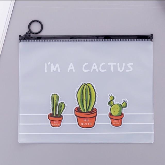 TEMPAT PENSIL TRANSPARAN KAKTUS / Kantong Transparan / Tempat Alat Tulis Kaktus-Kaktus 3