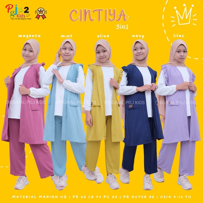 NEW SETELAN REMAJA CINTIYA SET 3IN1 BLOUSE+OUTER+PANTS MATT MARION GOOD QUALITY