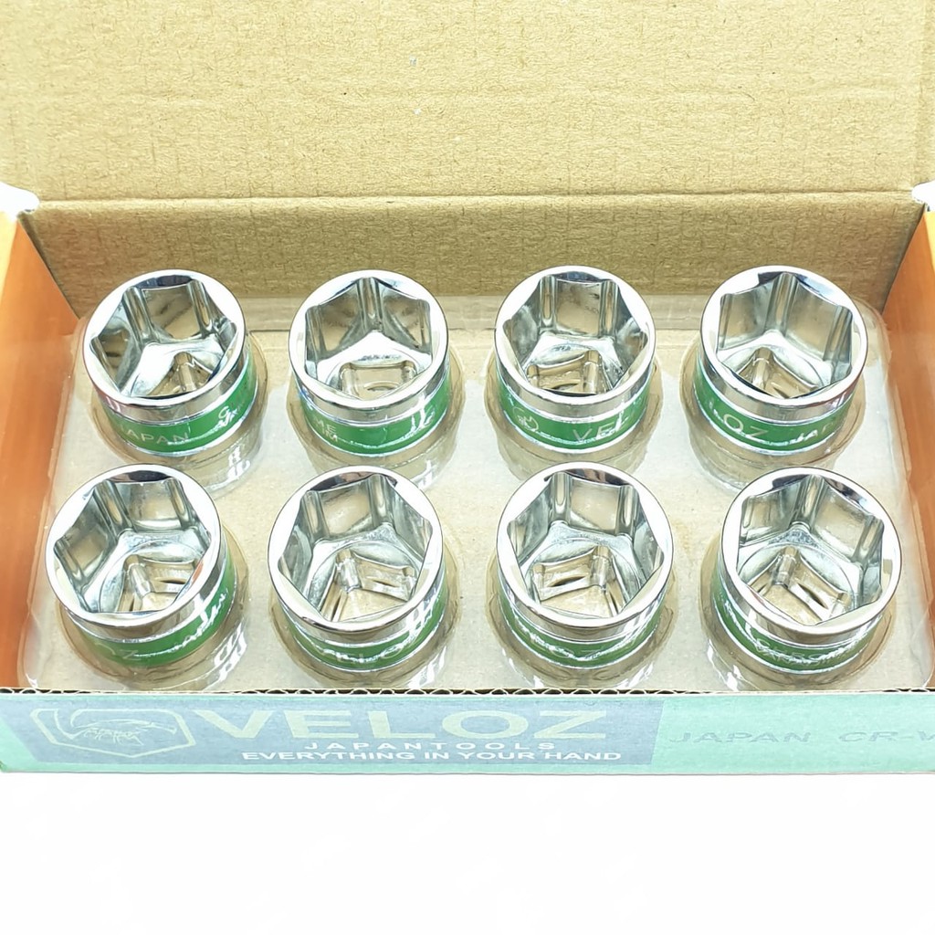 Veloz Premium 21mm Kunci Mata Sok Sock Socket 21mm 6PT 1/2&quot; Chrome Vanadium Steel