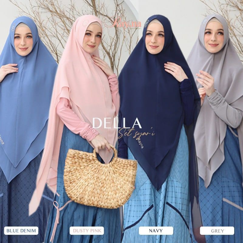 DELLA SET BY RAYNA GAMIS SYARI KATUN DENIM GAMIS SYARI PREMIUM ORIGINAL