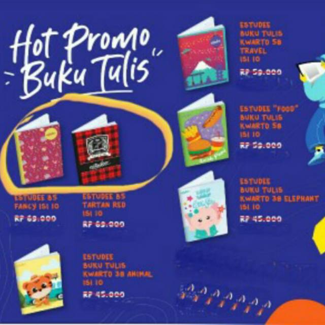 

Buku tulis Estudee cocok utk siswa dan mahasiswa yang akan menyambut tahun ajaran baru