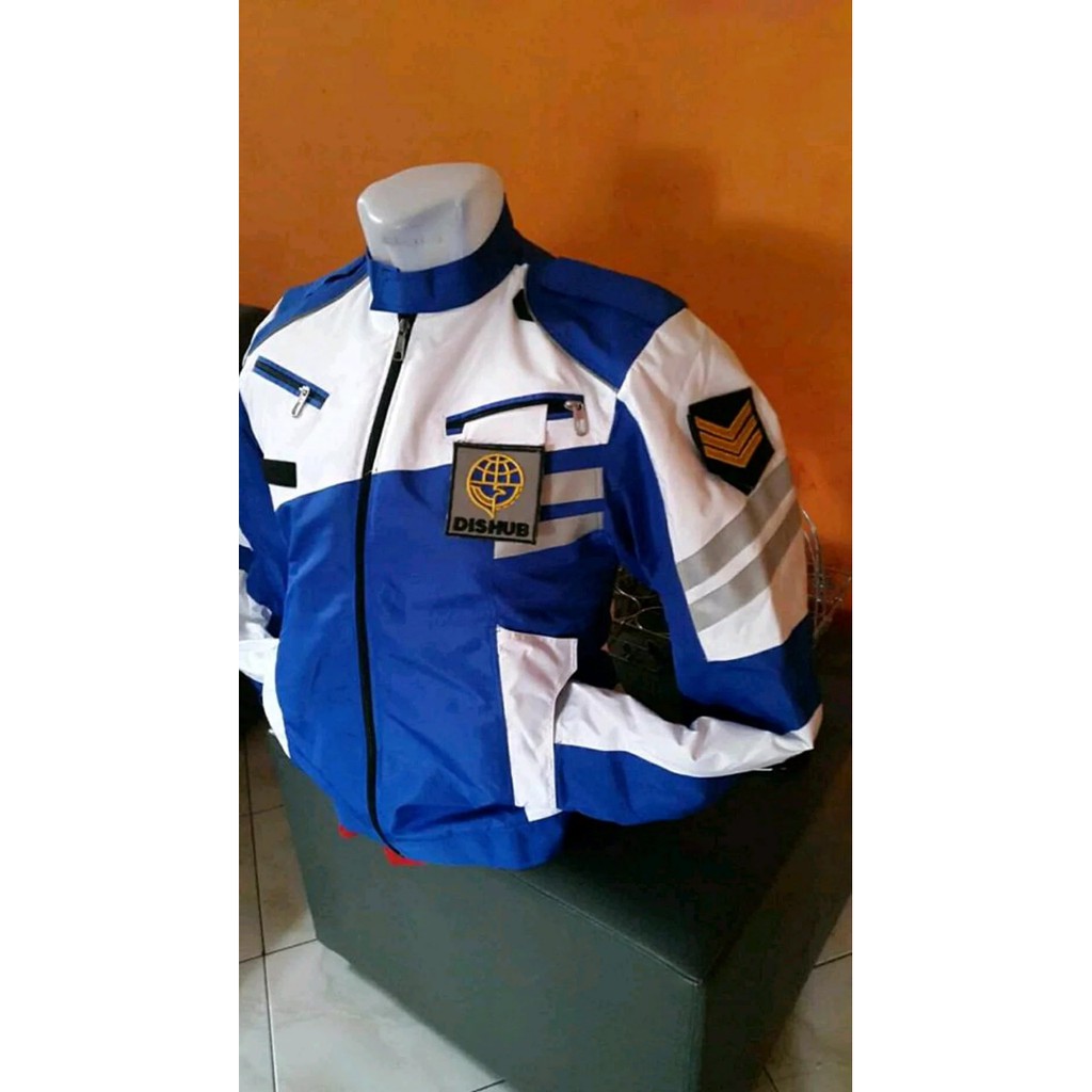 Jaket Dishub Biru Putih