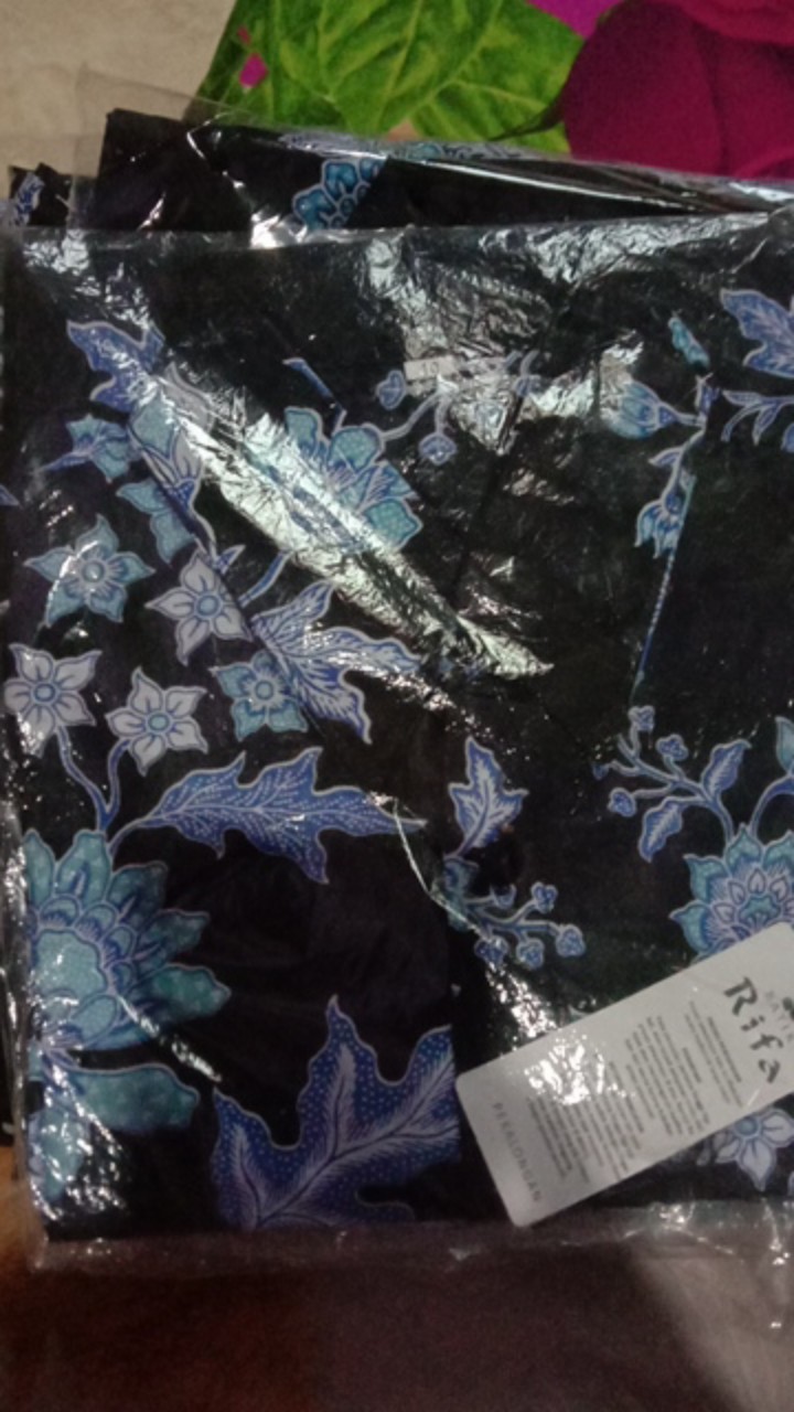 [bisa Cod] Batik Rifa Cfbr040 Baju Batik Keluarga Couple Batik Set Family Gamis&kemeja Lengan Pendek