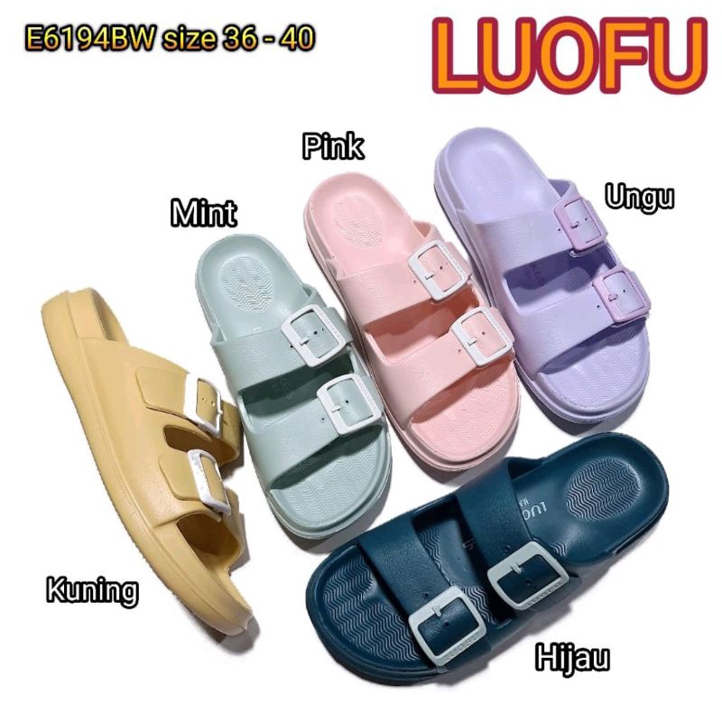 Sandal Luofu wanita Sandal jelly karet Sandal luofu Sandal Luofu import Size 36-40