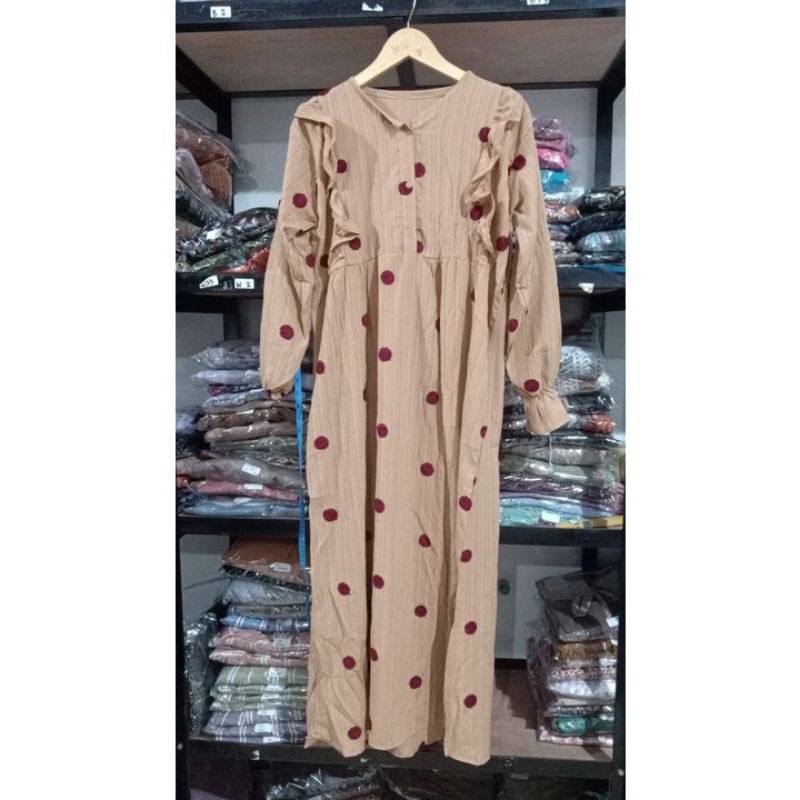 gamis pompom serat kayu by upto