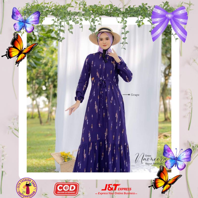 BAYAR COD NAMEERA DRESS BY ARRAFI BAJU GAMIS WANITA TERBARU 2022  GAMIS WANITA GAMIS LEBARAN GAMIS A