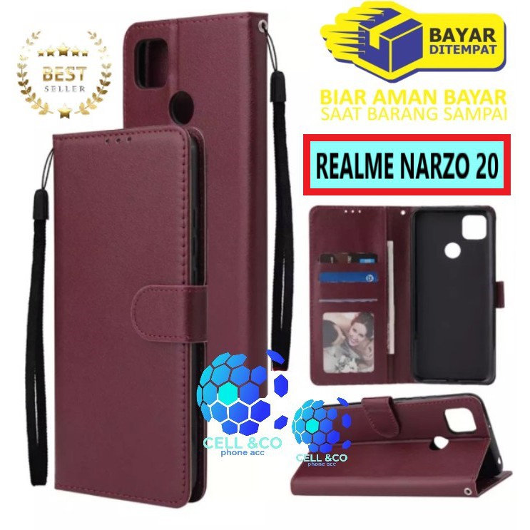 Flip cover REALME NARZO 20 Flip case buka tutup kesing hp casing flip case leather wallet