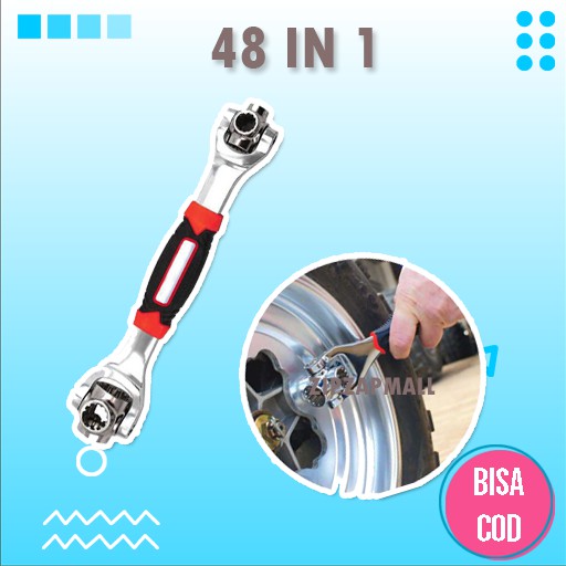 Kunci Pas Set Ring Multifungsi - Kunci Pas 12 13 14 Perkakas 48 in 1 Original