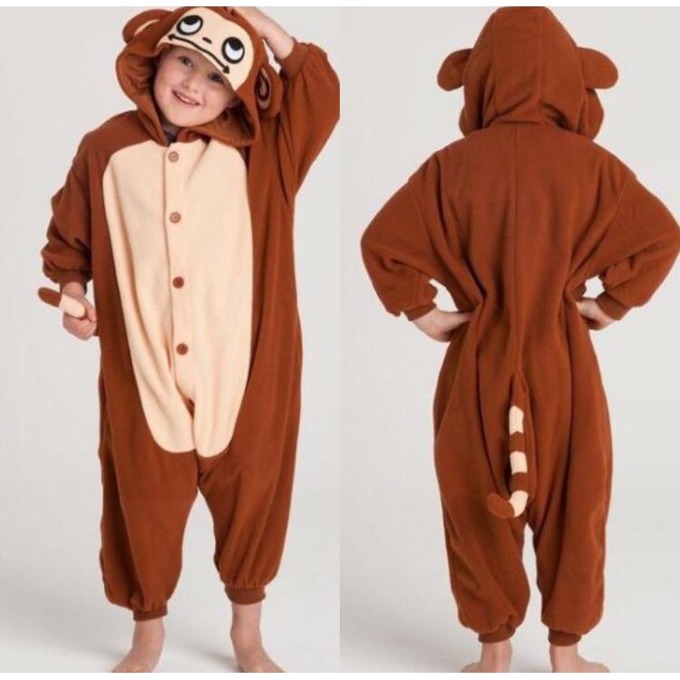 BAJU ONESIE MONYET MONKEY COSPLAY KOSTUM PIYAMA BAJU TIDUR ANAK