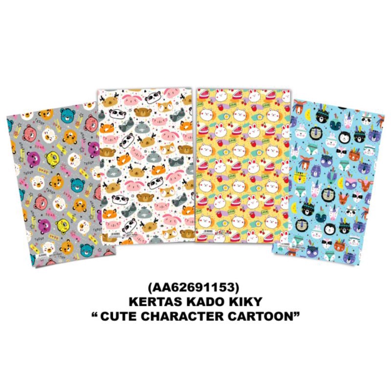 

Kertas Kado Kiky Campur Motif Bahan Hard Veper Glossy