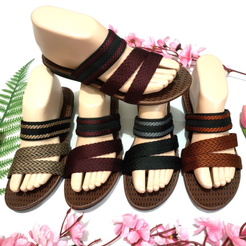 sandal wanita murah ban 3 garis Felonie SD 01. sandal turki rajut terbaru...!