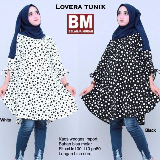 Lovera Tunik Big Size Bahan Kaos Wesgea Import New Arrival Ori BM