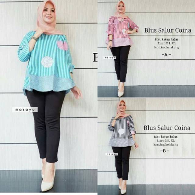 Blus salur,atasan wanita,baju kantor