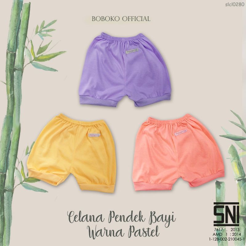 Celana Pendek Bayi Andreatex Boboko Warna Pastel set isi 6 pcs 0-6 bulan