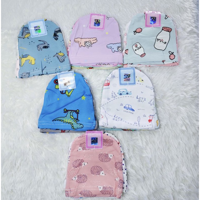 Topi Bayi 5in1 Newborn SNI / Topi Bayi isi 5 / Topi Bayi Kupluk Bahan kaos SNI NextBluefly