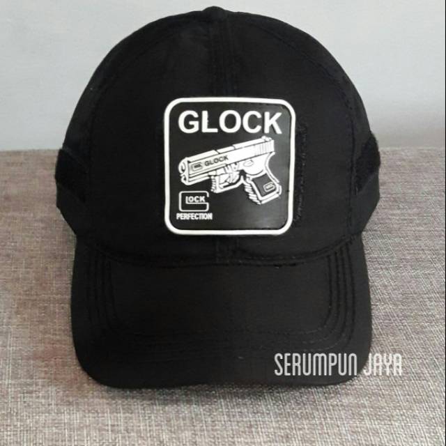 TOPI GLOCK - TOPI GLOCK HITAM VELCRO + PATCH