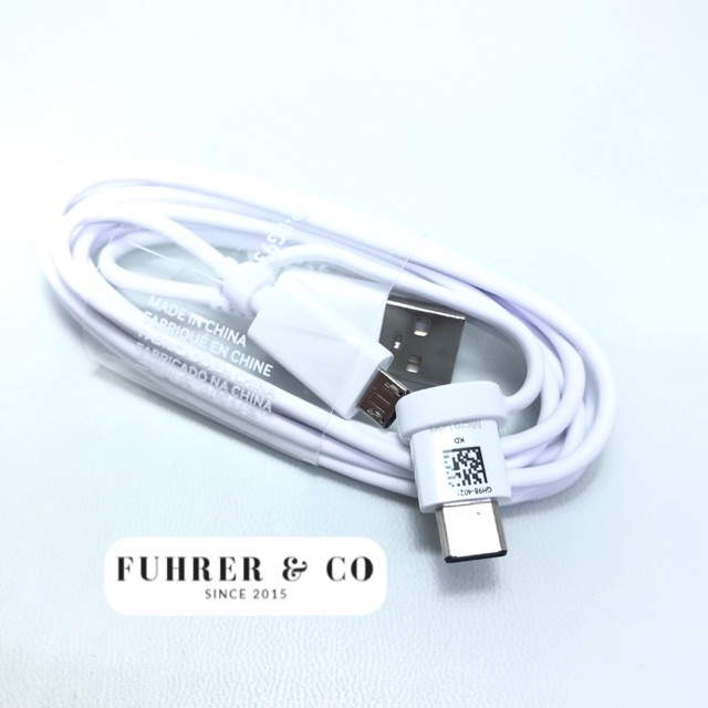 Kabel Cable Charger Samsung 2In1 Micro Usb &amp; Type C Fast Charging