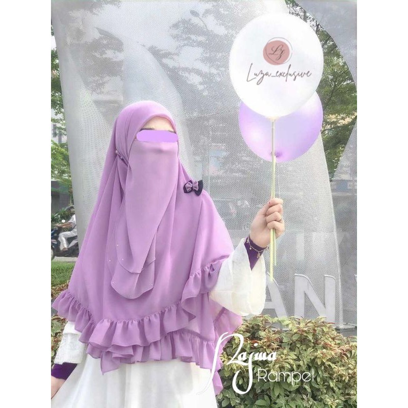 Durar.id - Hijab Rempel Non Instan / Hijab Segi Empat Set Cadar / Hijab Syari Set Cadar / Khimar Cer