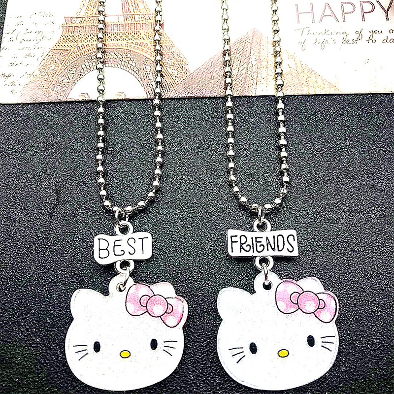 Lucu Hello Kitty Buddy Pendant Baru Gadis Hati Kalung Versi Korea Aksesoris Populer ANTOP